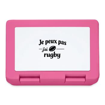 Je peux pas j’ai rugby – Humour sport et passion  - Boîte à goûter - rose - Devant