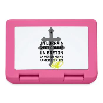 Croix lorraine et chope jaune - Boîte à goûter - rose - Devant