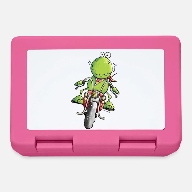 Biker Frosch - Brotdose - Pink