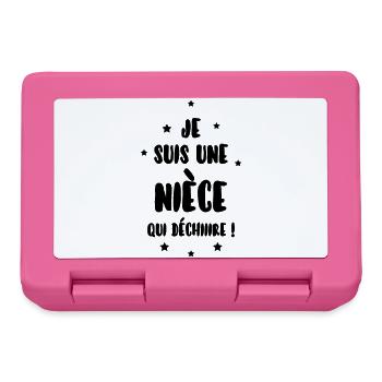 Neveu Nièce Oncle Tante Famille Bébé Noël - Lunchbox - pink - Front