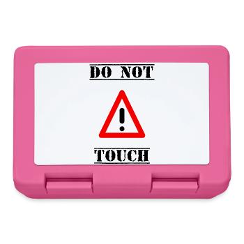 PANNEAU. NE PAS TOUCHER. DANGER. HUMOUR. DRÔLE - Boîte à goûter - rose - Devant