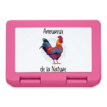 Amoureux de la Nature - Poule - Coq - Boîte à goûter - rose - Devant