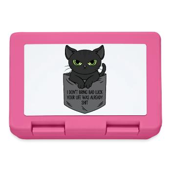 Black Cat Breast Pocket I Bring No Bad Luck - Lunchbox - pink - Front