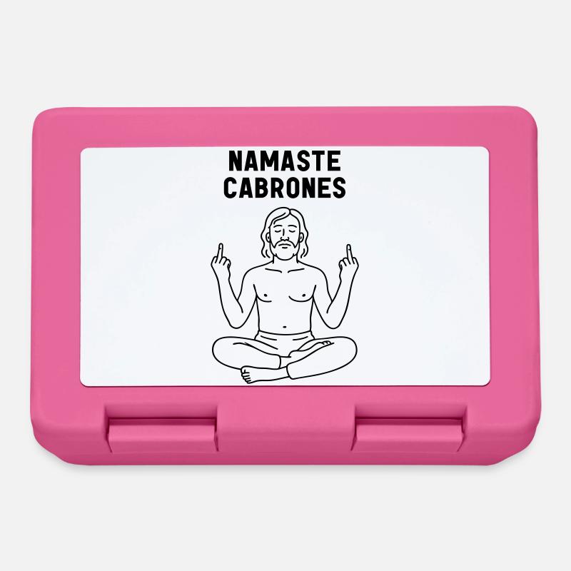 Namaste Cabrones Yoga Humor Spruch - Brotdose - Pink