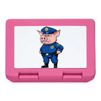Polizei Schweine - Brotdose - Pink - Vorne