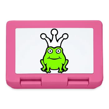 Grenouille Roi Couronne Drôle Mignon Bande Dessinée Grenouille Prince - Boîte à goûter - rose - Devant