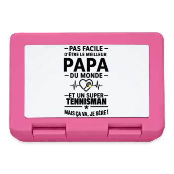 Cœur + Tennis – Super Papa Tennisman - Boîte à goûter - rose - Devant