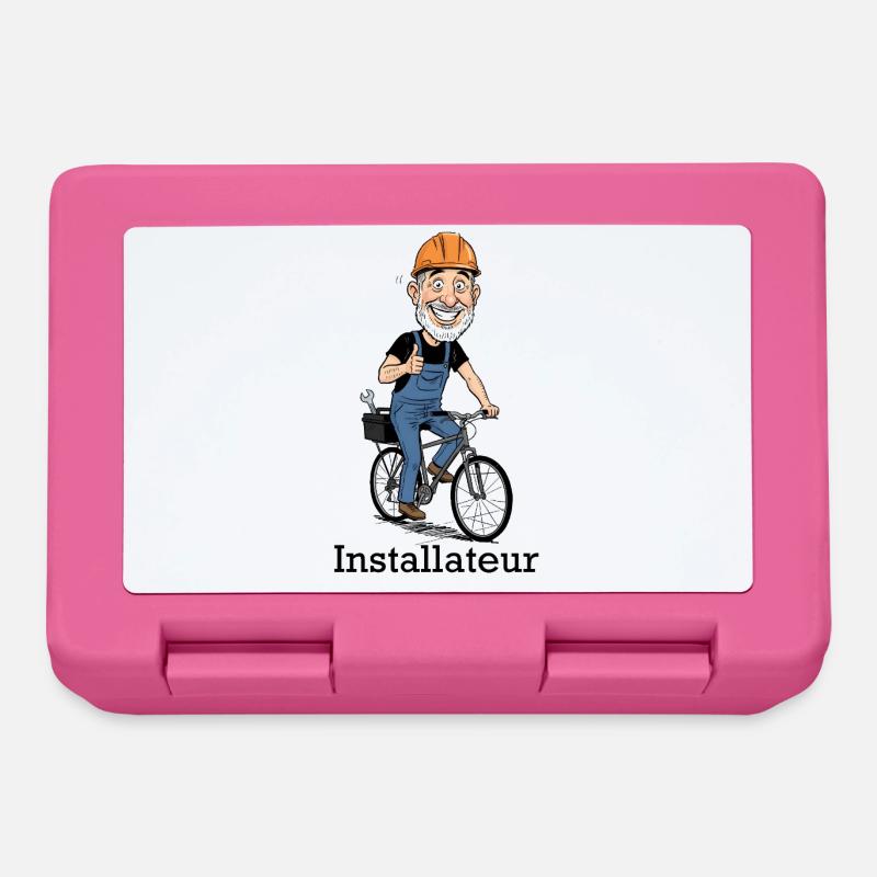 Bauarbeiter Fahrradheld - Brotdose - Pink
