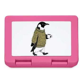 Kaffee Pinguin - Brotdose - Pink - Vorne