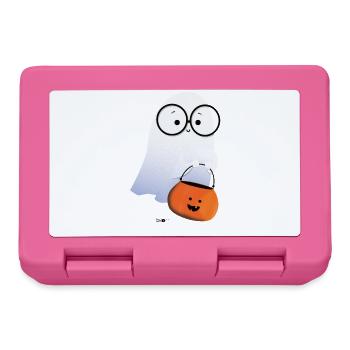 Ghost with pumpkin basket - Lunchbox - pink - Front