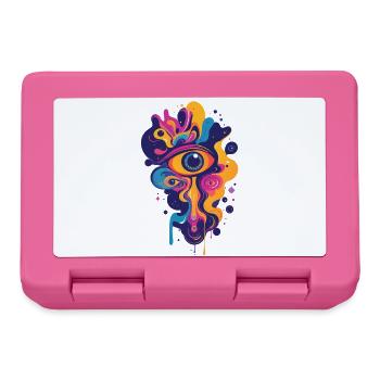bunte psychedelische Kunst Grafik LSD Farbtropfen - Brotdose - Pink - Vorne