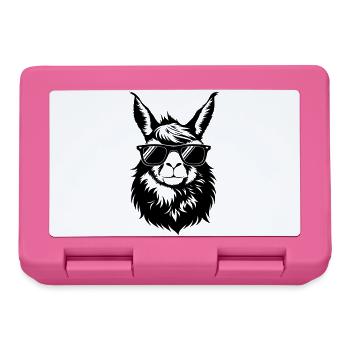 Cooler Lama Kopf mit Sonnnenbrille - Brotdose - Pink - Vorne