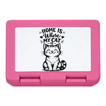Home Is Where My Cat Is – Cute Cat Motif - Lunchbox - pink - Front
