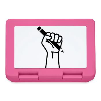Hand Holding Pen Election Press - Lunchbox - pink - Front