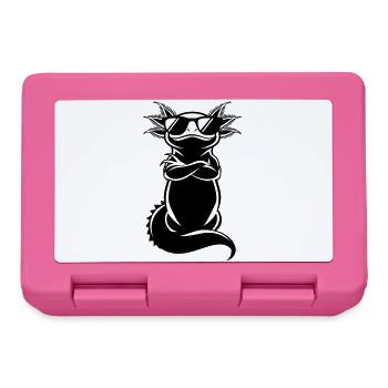 Cooler Axolotl – Sonnenbrille Chef Attitüde - Brotdose - Pink - Vorne