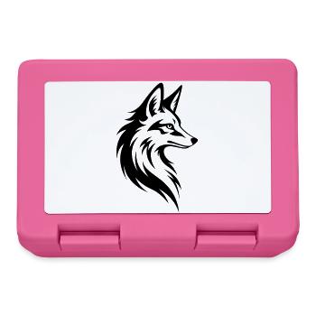 Fuchs Kopf Minimal Tattoo Style - Brotdose - Pink - Vorne