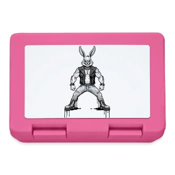 Heavy Metal Easter Bunny Rocker Easter Hardcore Bunny - Lunchbox - pink - Front