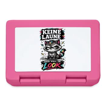 Keine Laune aber voll im Look Waschbär Spruch - Brotdose - Pink - Vorne