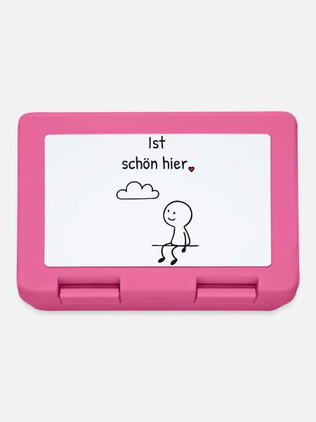 Ist schön hier. – minimalistische Figur mit Herz - Brotdose - Pink
