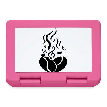 Coffee beans with music notes - Lunchbox - pink - Front