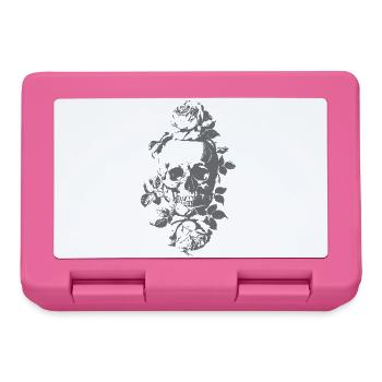 Gotische Totenkopfrosen - Brotdose - Pink - Vorne