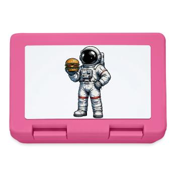 Astronaut with burger in space - Lunchbox - pink - Front