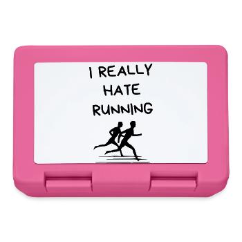 I Really Hate Running – Lustiger Läufer-Spruch - Brotdose - Pink - Vorne