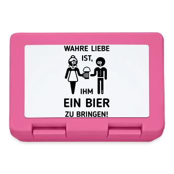Wahre Liebe Ist, Ihm Ein Bier Zu Bringen! (1C) - Brotdose - Pink - Vorne