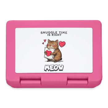 Snuggle Time Is Right Meow Katze Kuscheln Geschenk - Brotdose - Pink - Vorne