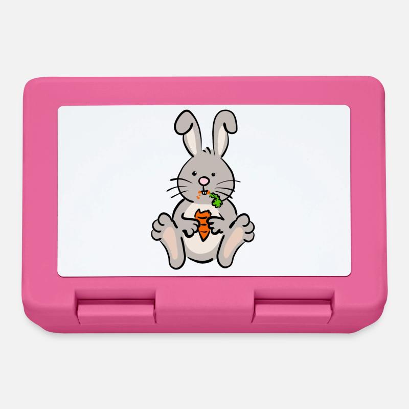 Lapin doux - Boîte à goûter - rose