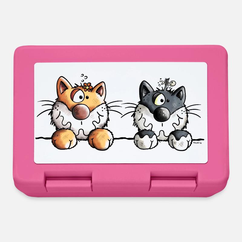 Katzen Duo - Brotdose - Pink