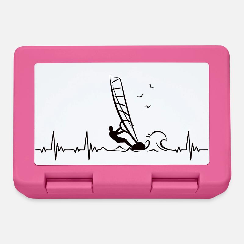 Windsurfen Heartbeat mit Windsurfer Puls Frequenz - Brotdose - Pink