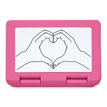 Personalized heart hands motif - simple - Lunchbox - pink - Front