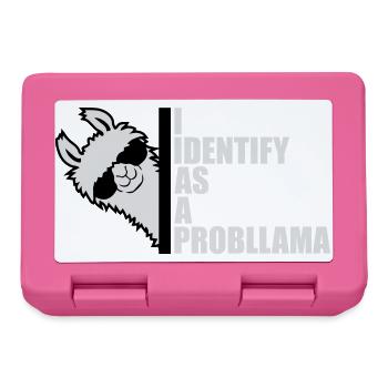 I Identify As A Probllama Cool Lama Problem Spruch - Lunchbox - pink - Front