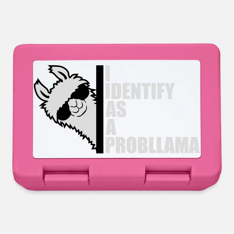 I Identify As A Probllama Cool Lama Problem Spruch - Brotdose - Pink