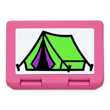 Icône du camping sous tente du festival - Boîte à goûter - rose - Devant
