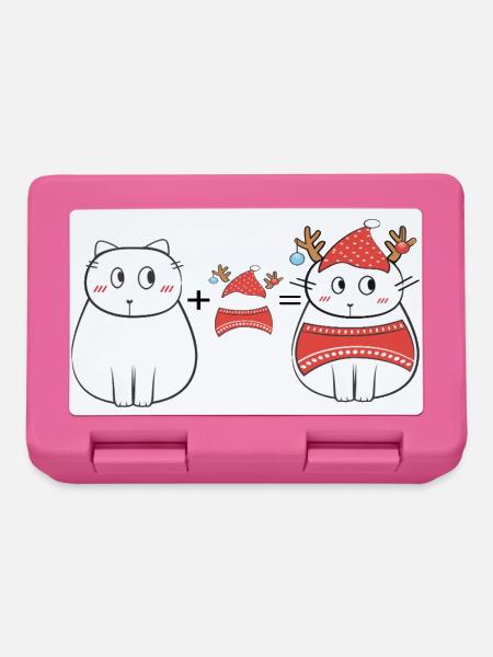 Weihnachten Katze - Brotdose - Pink