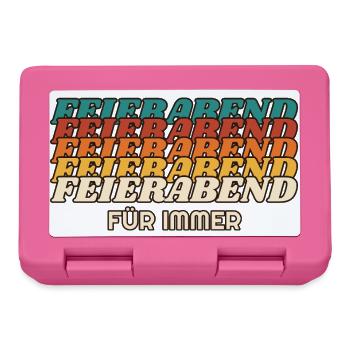 Feierabend für immer - Retro Schrift - Brotdose - Pink - Vorne