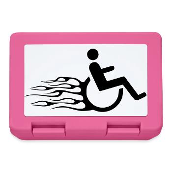 Wheelchair symbol with flames * - Lunchbox - pink - Front