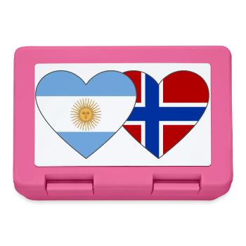 Argentina Norway Flag Heart - Lunchbox - pink - Front