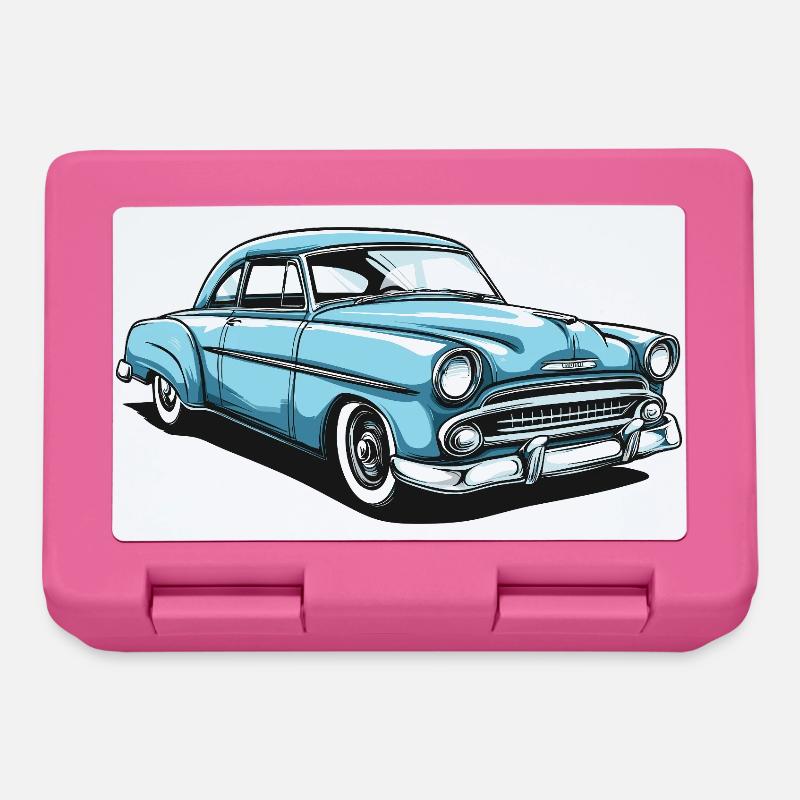 Nostalgisches Retro-Auto Design - Brotdose - Pink