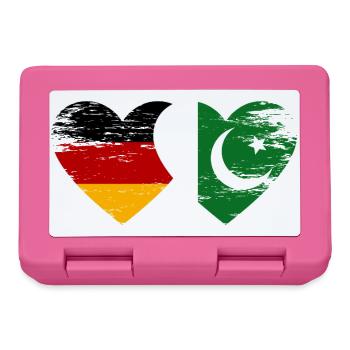 Germany Pakistan Flag Heart Used - Lunchbox - pink - Front