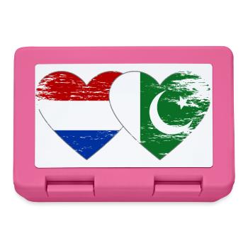 Holland Pakistan Flag Heart - Lunchbox - pink - Front