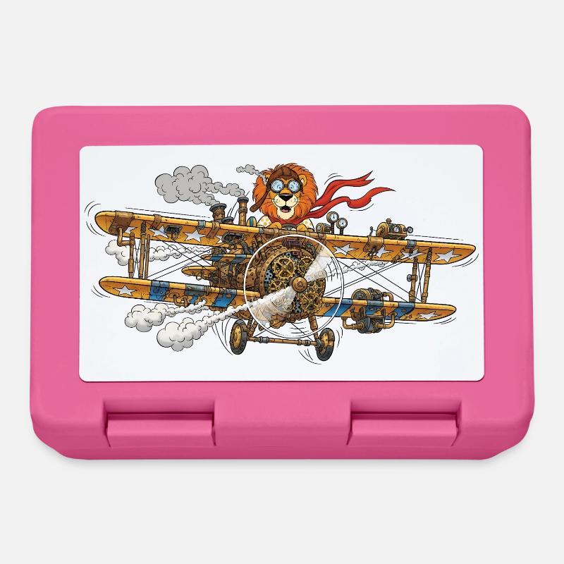 Steampunk Lion Flight Machine - Boîte à goûter - rose