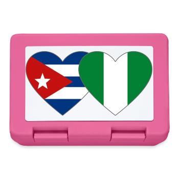 Cuba Nigeria Flag Heart Flag - Lunchbox - pink - Front