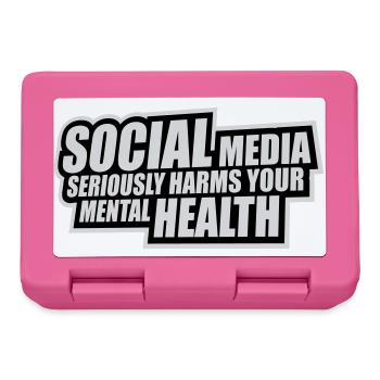 Social Media Seriously Harms Mental Health Spruch - Brotdose - Pink - Vorne