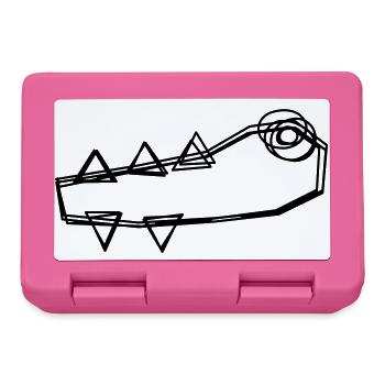 Krokodil handgezeichnet - Brotdose - Pink - Vorne