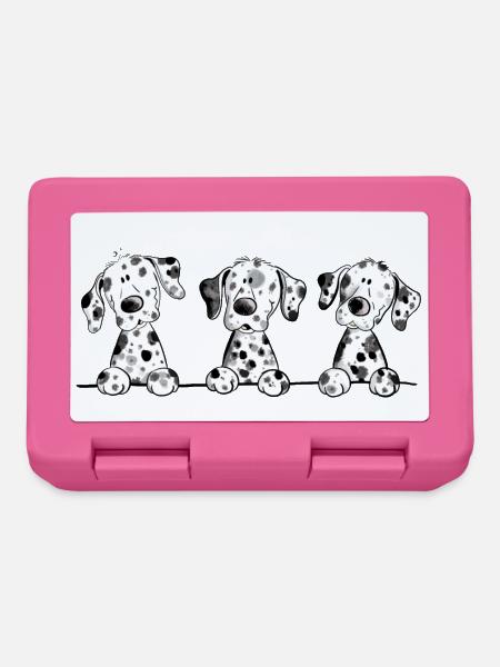 Witzige Dalmatiner Hunde Welpen Comic Geschenk - Brotdose - Pink