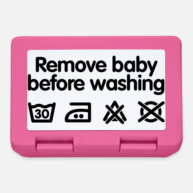 Remove baby before washing 2 - Brotdose - Pink
