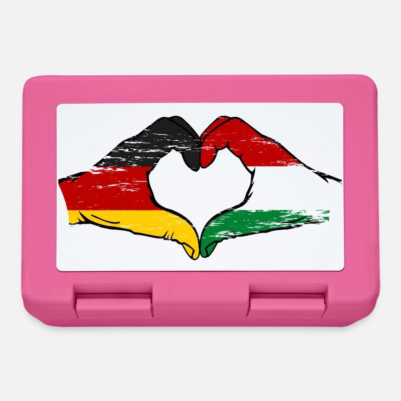 Drapeau Allemagne Hongrie Cœur utilisé - Boîte à goûter - rose